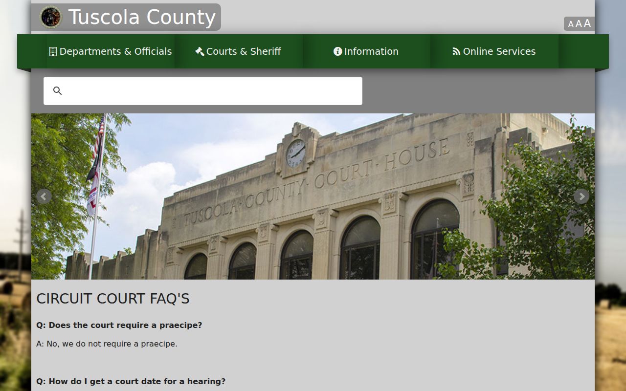 Tuscola County court page describing the 14 day deadline and citation entry timing for Tuscola County warrants