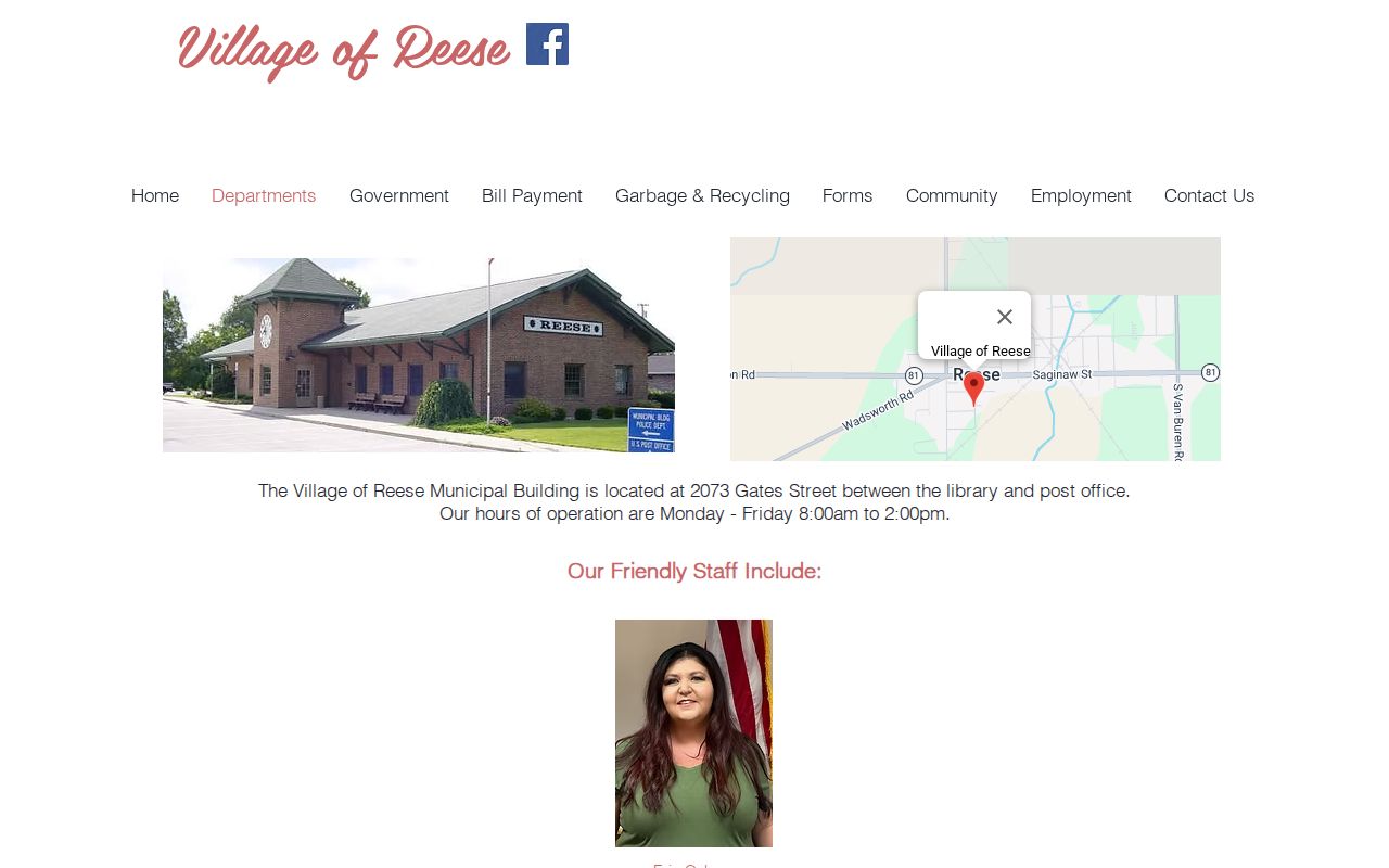 Reese Village Hall page for village records and Tuscola County warrant routing